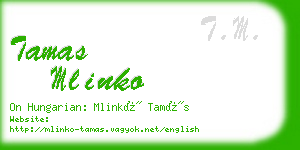 tamas mlinko business card